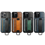 Leather iPhone Carholder Finger Grip Strap Case