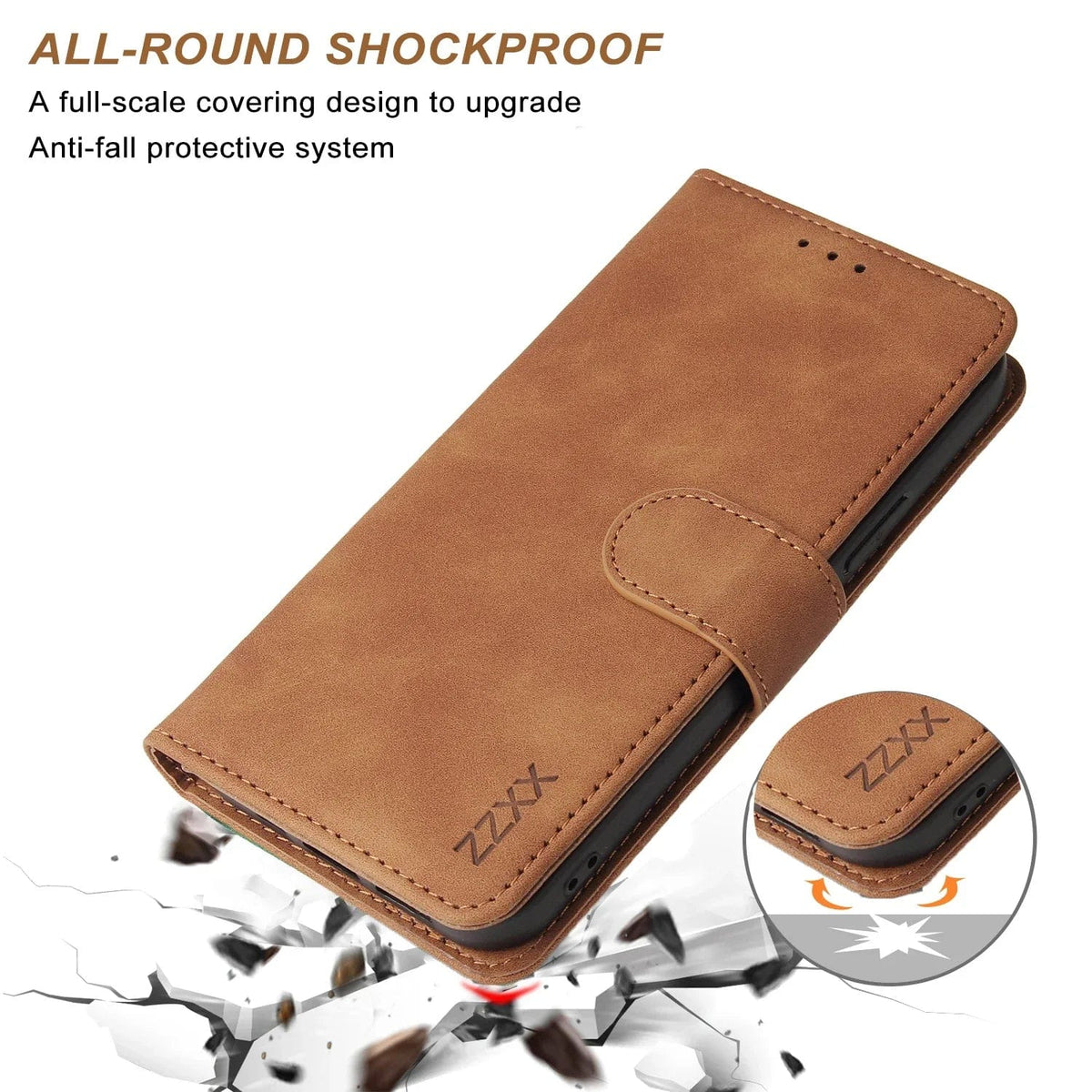 Leather iPhone Wallet Flip Cover Magnetic Case