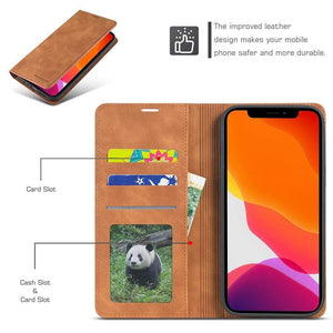 Magnetic Leather iPhone Flip Cover Wallet Case Magnetic Leather Flip Cover iPhone Wallet Case Styleeo