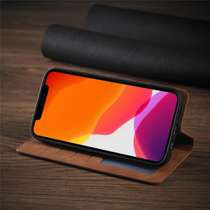 Magnetic Leather iPhone Flip Cover Wallet Case Magnetic Leather Flip Cover iPhone Wallet Case Styleeo