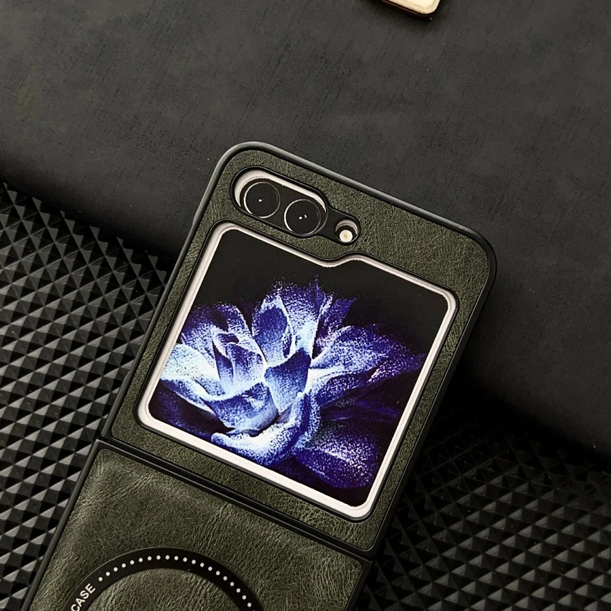 Leather Magnetic Samsung Z Flip Wireless Charging Case