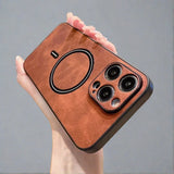 iPhone 14 leather case-brown-styleeo