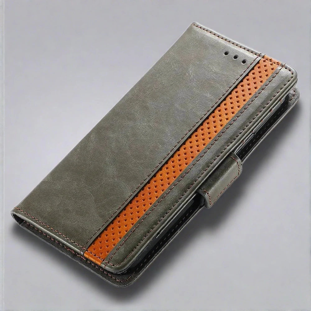 Leather Protective iPhone Wallet Case | Luxury Flip Cover Cardholder for iphone 13 / gray iPhone Flip Wallet Case Styleeo
