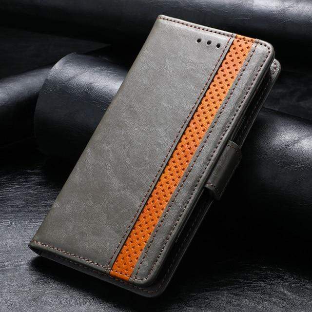 iPhone 13,12,11,X Full Body Leather Protective Wallet Cases for iphone11 pro max / gray Styleeo
