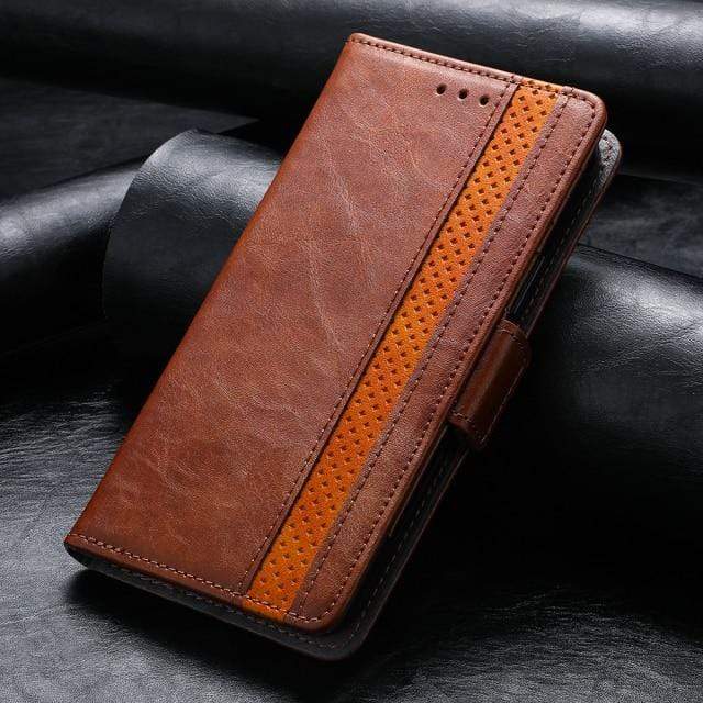 iPhone Full Body Leather Protective Wallet Cases for iphone11 pro max / dark brown Styleeo