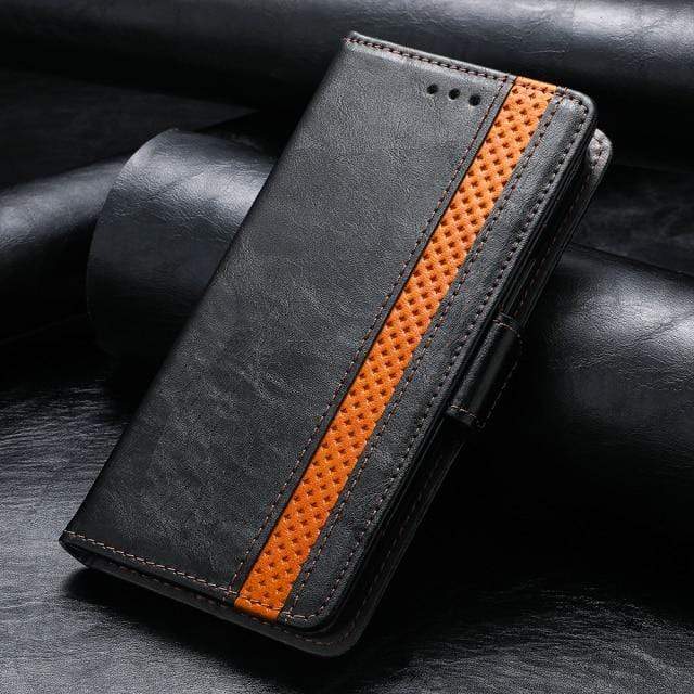 iPhone Full Body Leather Protective Wallet Cases for iphone X / black Styleeo