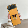 Shockproof Samsung Z Flip 3 Leather Case For Z Flip 3 / Yellow Styleeo