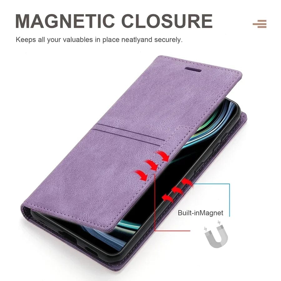 Leather Samsung Galaxy S24 Wallet Case | Magnetic Flip Cardholder - Styleeo