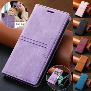 Leather Samsung Galaxy S24 Wallet Case | Magnetic Flip Cardholder - Styleeo