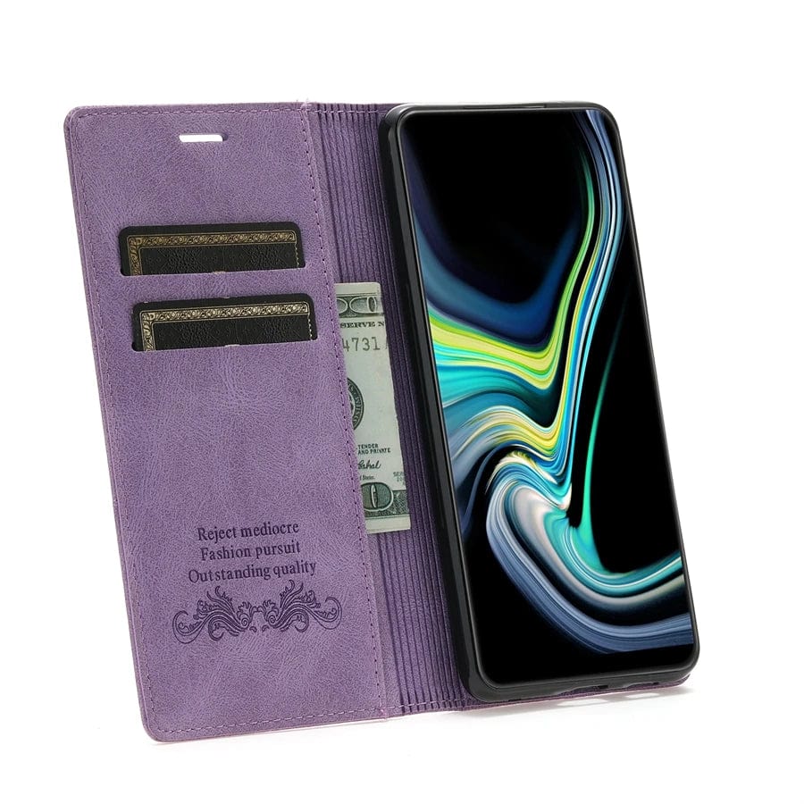 Leather Samsung Galaxy S24 Wallet Case | Magnetic Flip Cardholder - Styleeo