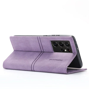 Leather Samsung Galaxy S24 Wallet Case | Magnetic Flip Cardholder - Styleeo