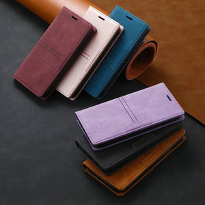 Leather Samsung Galaxy S24 Wallet Case | Magnetic Flip Cardholder - Styleeo