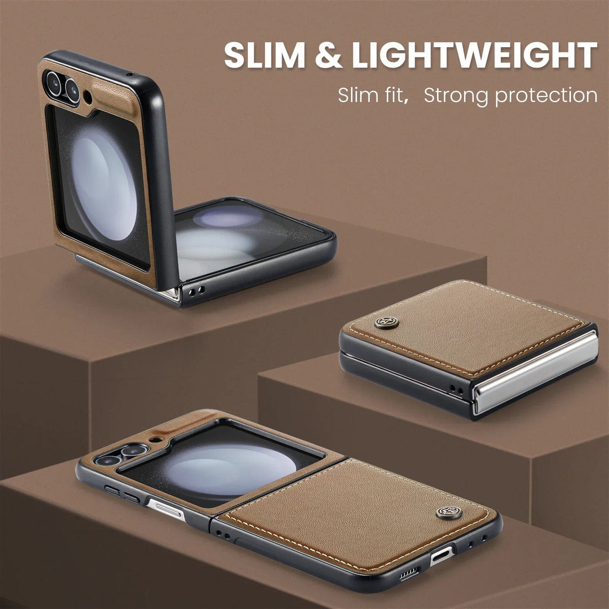 Leather Samsung Z Flip 5 Case | Stylish Shockproof Cover