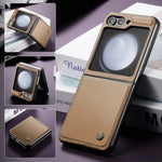 Leather Samsung Z Flip 5 Case | Stylish Shockproof Cover