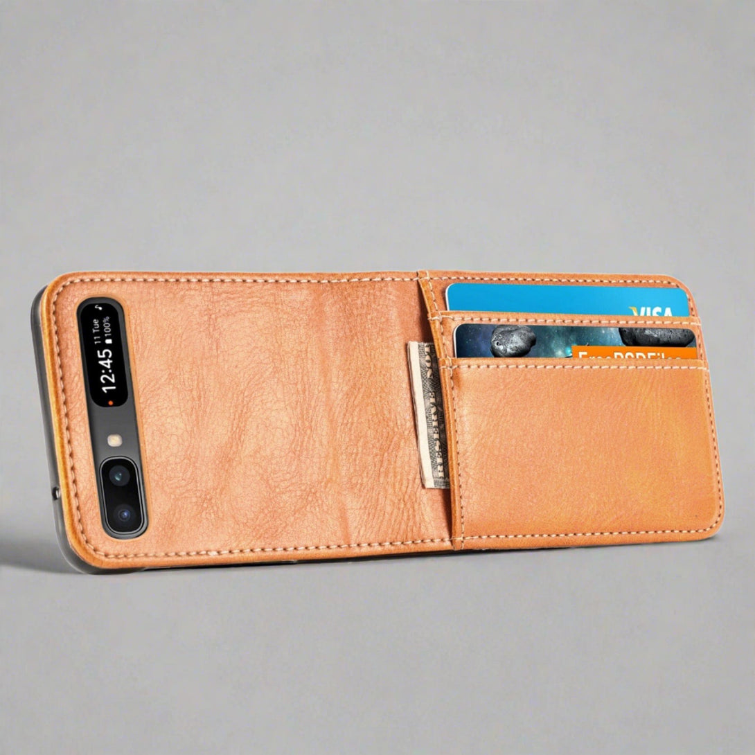 Leather Wallet Case for Samsung Galaxy Z Flip/ Flip 3 5G for Galaxy Z Flip / Yellow Samsung z flip/ flip 3 5g wallet case Styleeo