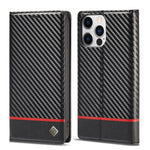 Luxury Carbon Fiber Leather Wallet Case For iPhone 15/15Pro/15ProMax/15Plus For iPhone 15 / Black 1 Luxury Carbon Fiber iPhone 15 Wallet Case Styleeo