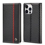 Luxury Carbon Fiber Leather Wallet Case For iPhone 15/15Pro/15ProMax/15Plus For iPhone 15 / Black 2 Luxury Carbon Fiber iPhone 15 Wallet Case Styleeo