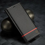 Luxury Carbon Fiber Leather Wallet Case For iPhone 15/15Pro/15ProMax/15Plus Black 1 / For iPhone 15 Styleeo