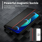 Luxury Carbon Fiber Leather Wallet Case For iPhone 15/15Pro/15ProMax/15Plus Styleeo