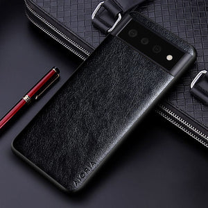 Luxury PU leather Case for Google Pixel 6/Pro/6A 5G for Pixel 6 / Black Styleeo