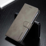 Luxury Leather Flip Cover Wallet Case for iPhone X/8/7/6 Series For iPhone 6 / Grey leather wallet case for iphone X/8/7/6 Series Styleeo