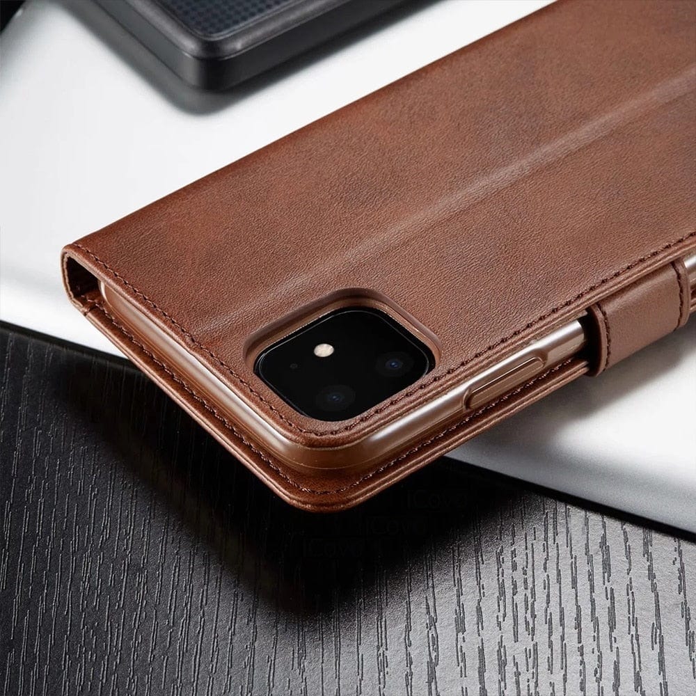 Luxury Leather Flip Cover Wallet Case for iPhone X/8/7/6 Styleeo