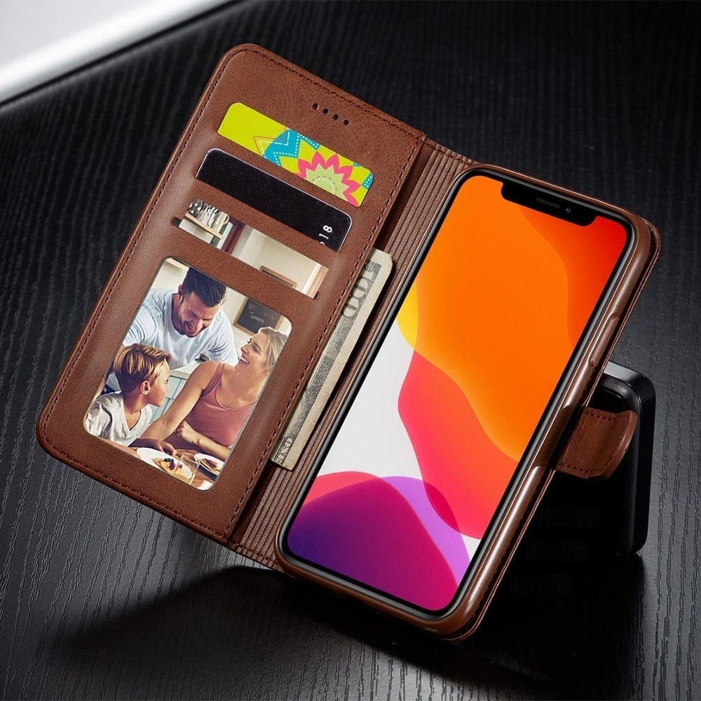 Luxury Leather Flip Cover Wallet Case for iPhone X/8/7/6 Series leather wallet case for iphone X/8/7/6 Series Styleeo