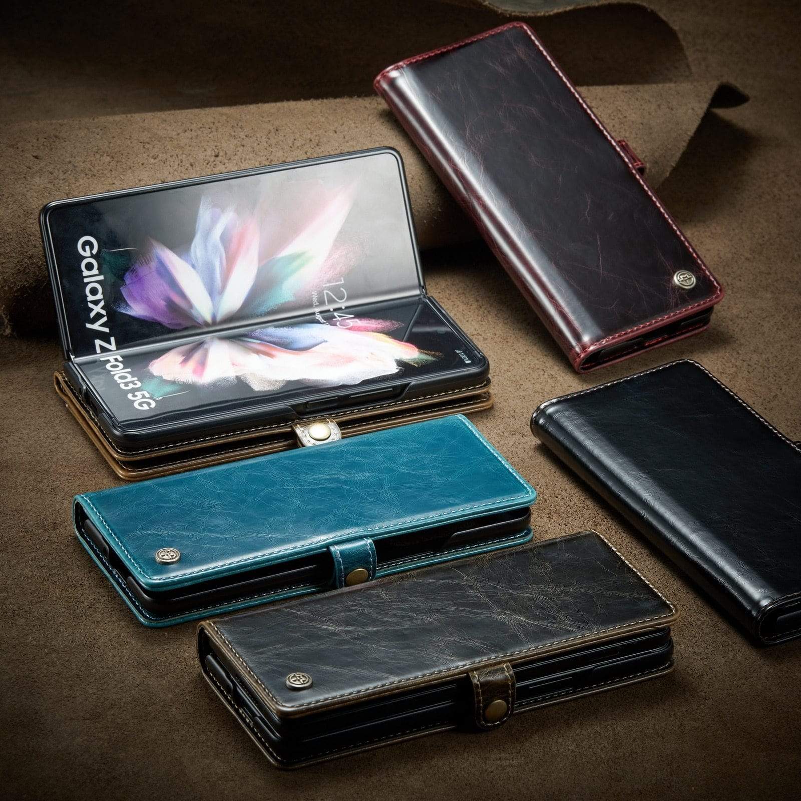 Leather Flip Cover Samsung Z Fold 3 Wallet Case Styleeo