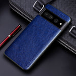 Luxury Leather Case For Google Pixel 7/7 Pro Google Pixel 7 / Blue Leather Case For Google Pixel 7/7Pro Styleeo