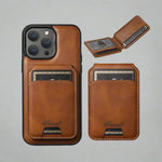 Luxury Leather iPhone 14/13/12 Card Holder Case | Magnetic MagSafe Cover iPhone 14/13/12 Card Holder Magsafe Case Styleeo