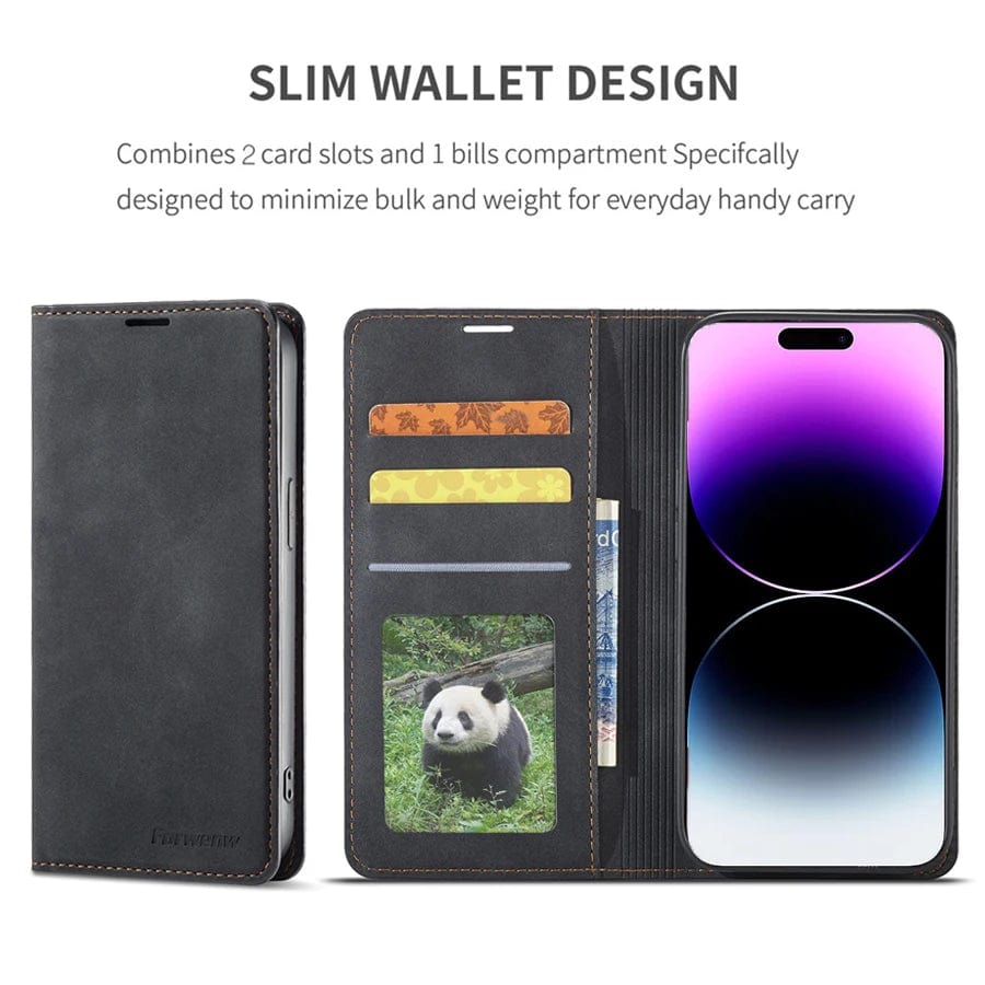 Magnetic Flip Cover Leather iPhone Wallet Case