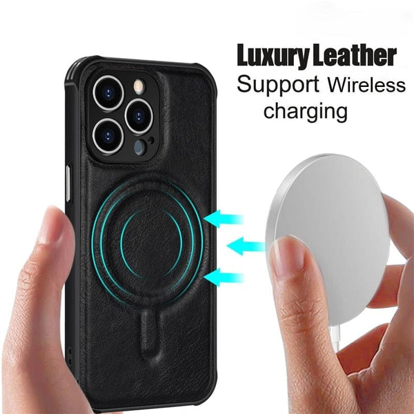 Luxury Leather Magnetic Case For iPhone 14/13/12/11 Styleeo