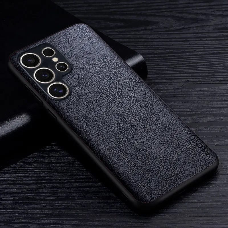Leather Samsung S24 Case-black-styleeo