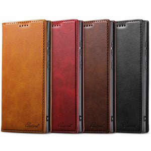 Luxury Leather Samsung Galaxy Wallet Case | Cardholder Magnetic Flip Cover - Styleeo