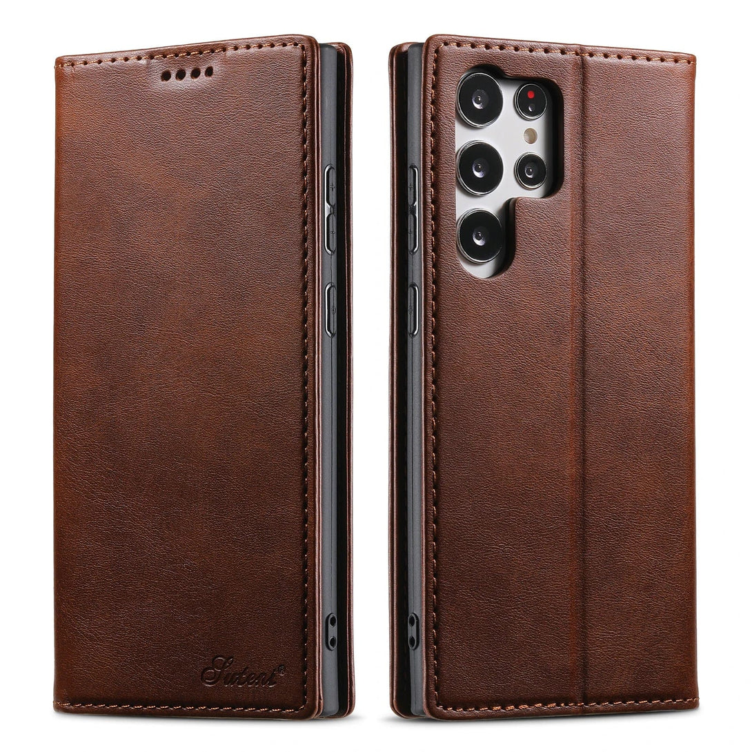 Luxury Leather Samsung Galaxy Wallet Case | Cardholder Magnetic Flip Cover - Styleeo
