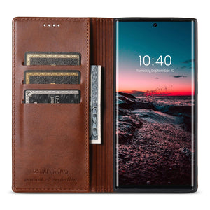 Luxury Leather Samsung Galaxy Wallet Case | Cardholder Magnetic Flip Cover - Styleeo