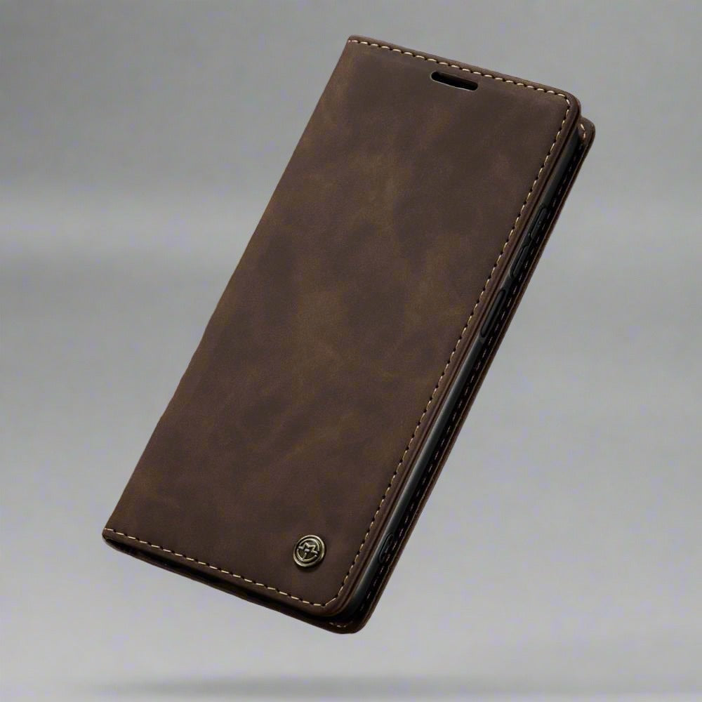 Samsung A51, A71, A81, A91, A21S, A31, A41, A02, A30 leather Flip Wallet Case For A21S / Coffee Styleeo