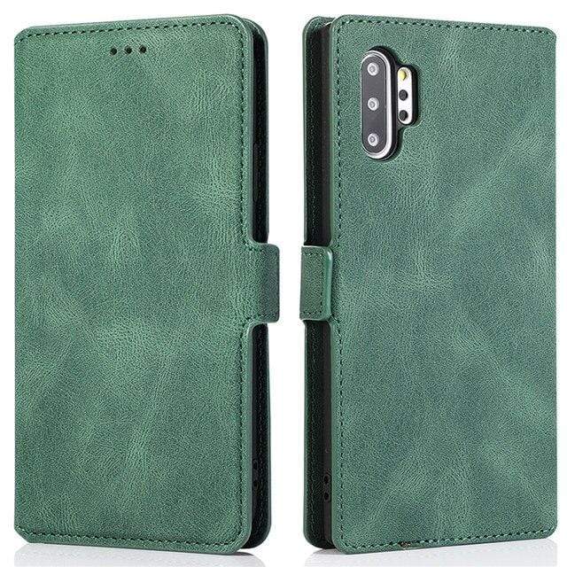 Magnetic Leather Flip Wallet Case For Samsung Galaxy For Galaxy S7 / Green Leather flip wallet case for Samsung galaxy Styleeo