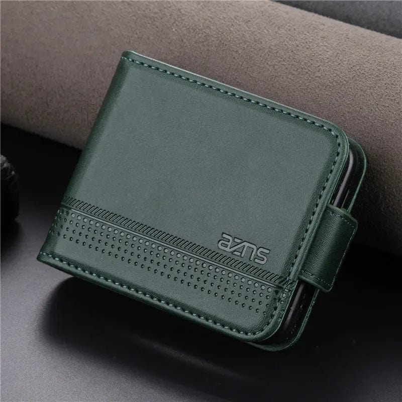 Magnetic Leather Samsung Z Flip Wallet Case