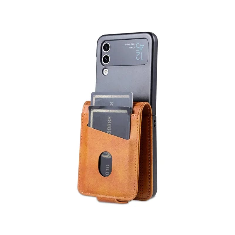 Magnetic Leather Samsung Z Flip Wallet Case