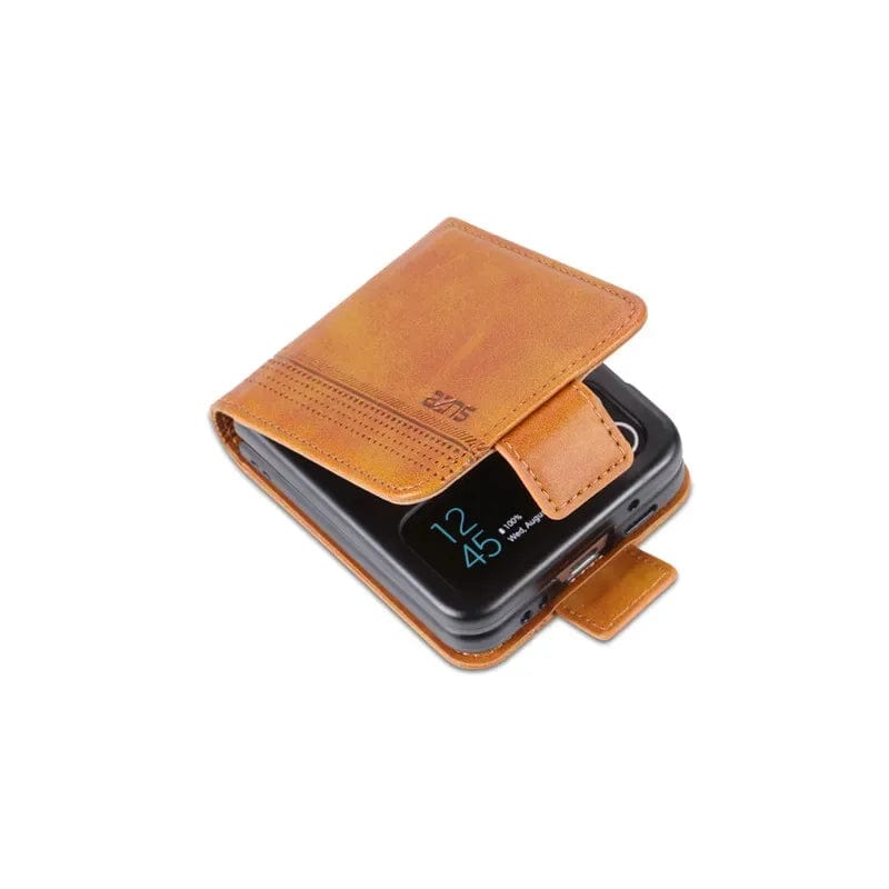 Magnetic Leather Samsung Z Flip Wallet Case