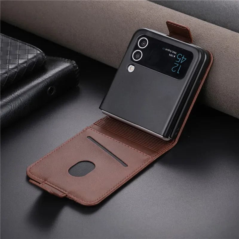 Magnetic Leather Samsung Z Flip Wallet Case