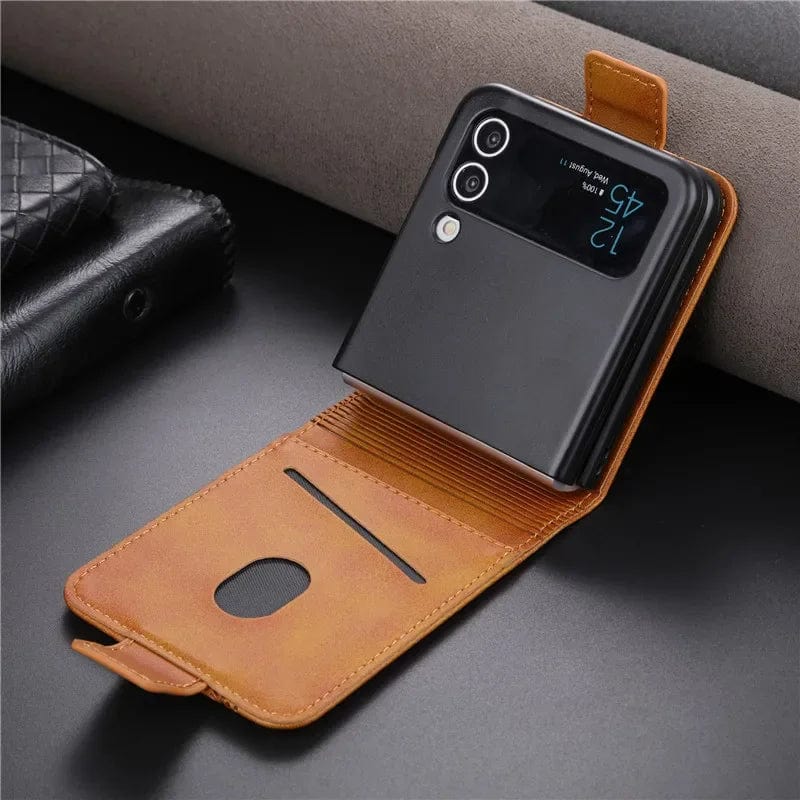 Magnetic Leather Samsung Z Flip Wallet Case