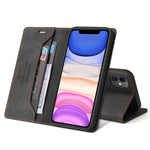 RFID Blocking Magnetic iPhone Leather Flip Cover Wallet Case