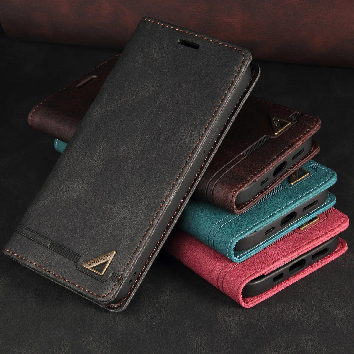 RFID Blocking Magnetic iPhone Leather Flip Cover Wallet Case