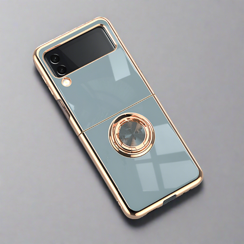 Luxury Ring Holder Case For Samsung Z Flip 4/Flip 3 Case For Z Flip 3 5G / Gray Styleeo