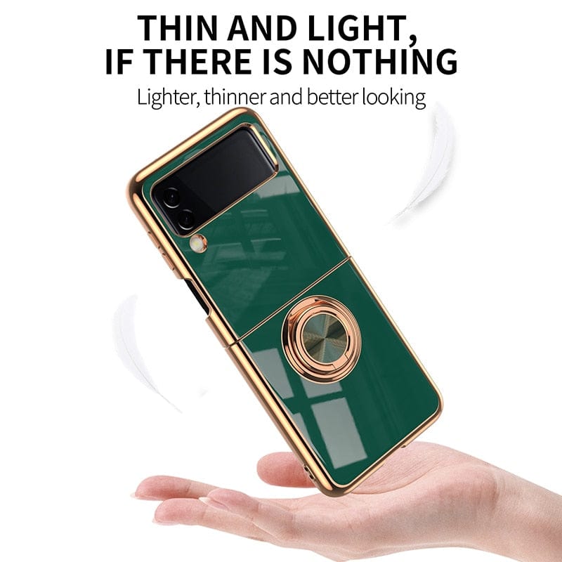 Luxury Ring Holder Case For Samsung Z Flip 4/Flip 3 Case Samsung Z Flip 4/Flip 3 Ring Case Styleeo