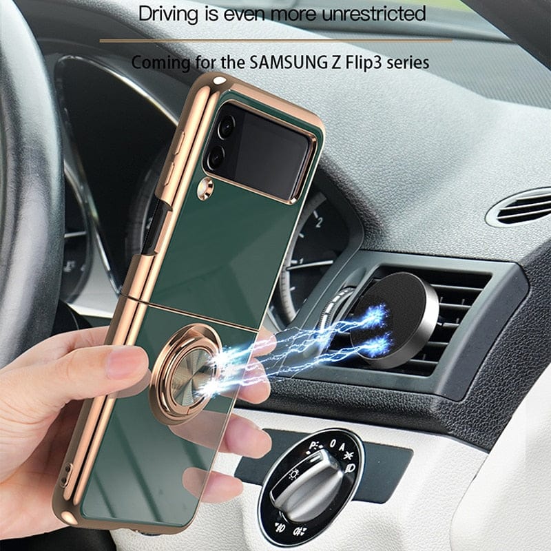 Luxury Ring Holder Case For Samsung Z Flip 4/Flip 3 Case Samsung Z Flip 4/Flip 3 Ring Case Styleeo