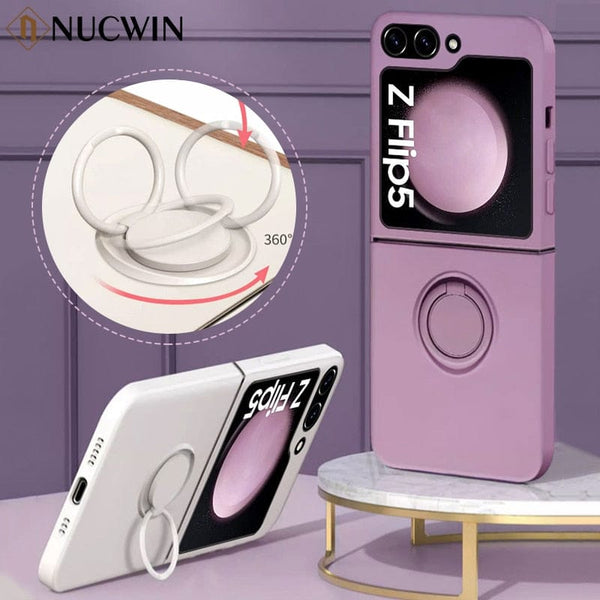 Luxury Ring Stand Case For Samsung Galaxy Z Flip 5/Flip 4/Flip 3 Styleeo