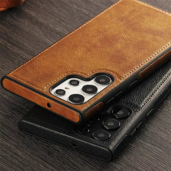 Leather Samsung Phone Case | Luxury Shockproof Protective Cover